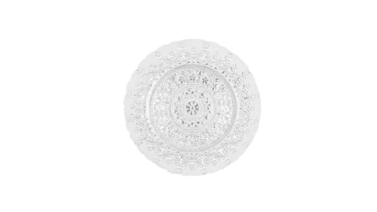 Monaco Glass – Charger Plate – White/Silver | Rental