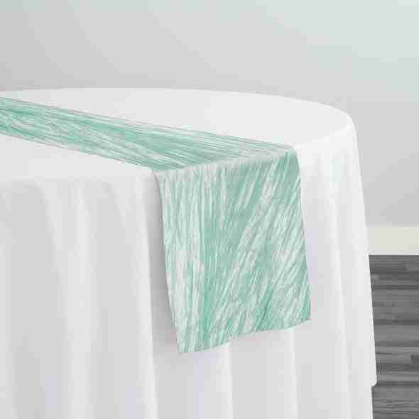 Accordion Taffeta Table Runner in Mint | Rental