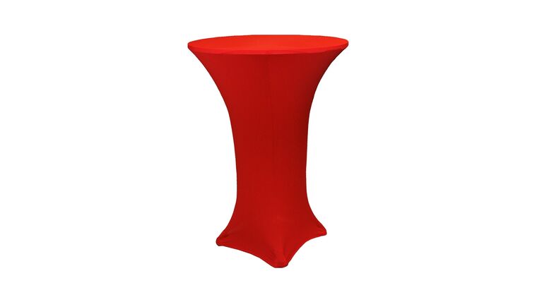 Spandex | Red | 30″ Round x 42″H Spandex Cocktail Tablecloth | Rental