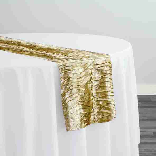 Austrian Wave Satin Table Runner in Gold 901 | Rental