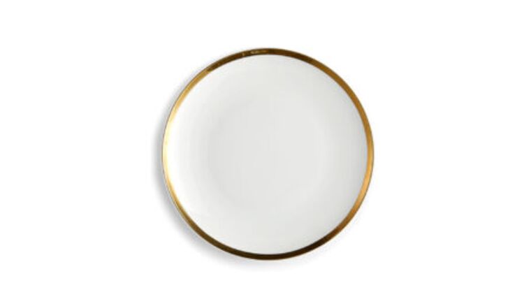 Iris Coupe Salad Plate – White/Gold Rim | Rental Iris Coupe Salad Plate – White/Gold Rim | Rental