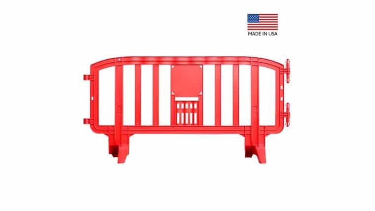 6.5 Ft. Red Movit Interlocking Plastic Crowd Barricade | Rental 6.5 Ft. Red Movit Interlocking Plastic Crowd Barricade | Rental