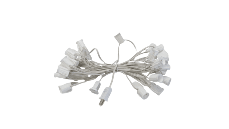100' White String C7 - LED Clear Incandescent Bulb String Lights Kit | Rental