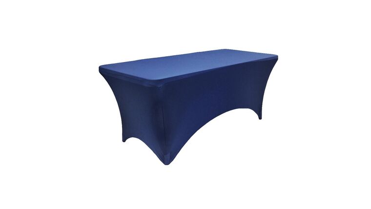 Spandex | Navy Blue | 8′ Rectangular Spandex Tablecloth | Rental