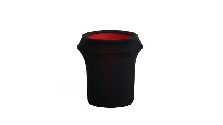 41-50 Gallons Black Stretch Spandex Round Trash Bin Container Cover | Rental