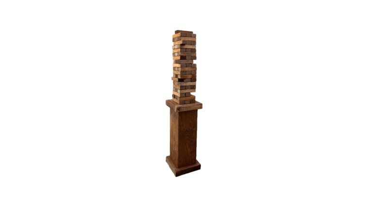 Giant Drinking Jenga Game W/Wood Pedestal – Rustic | Rental