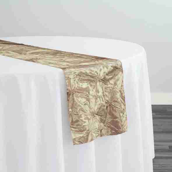 Belly Button (Pinwheel) Table Runner in Taupe Gold | Rental