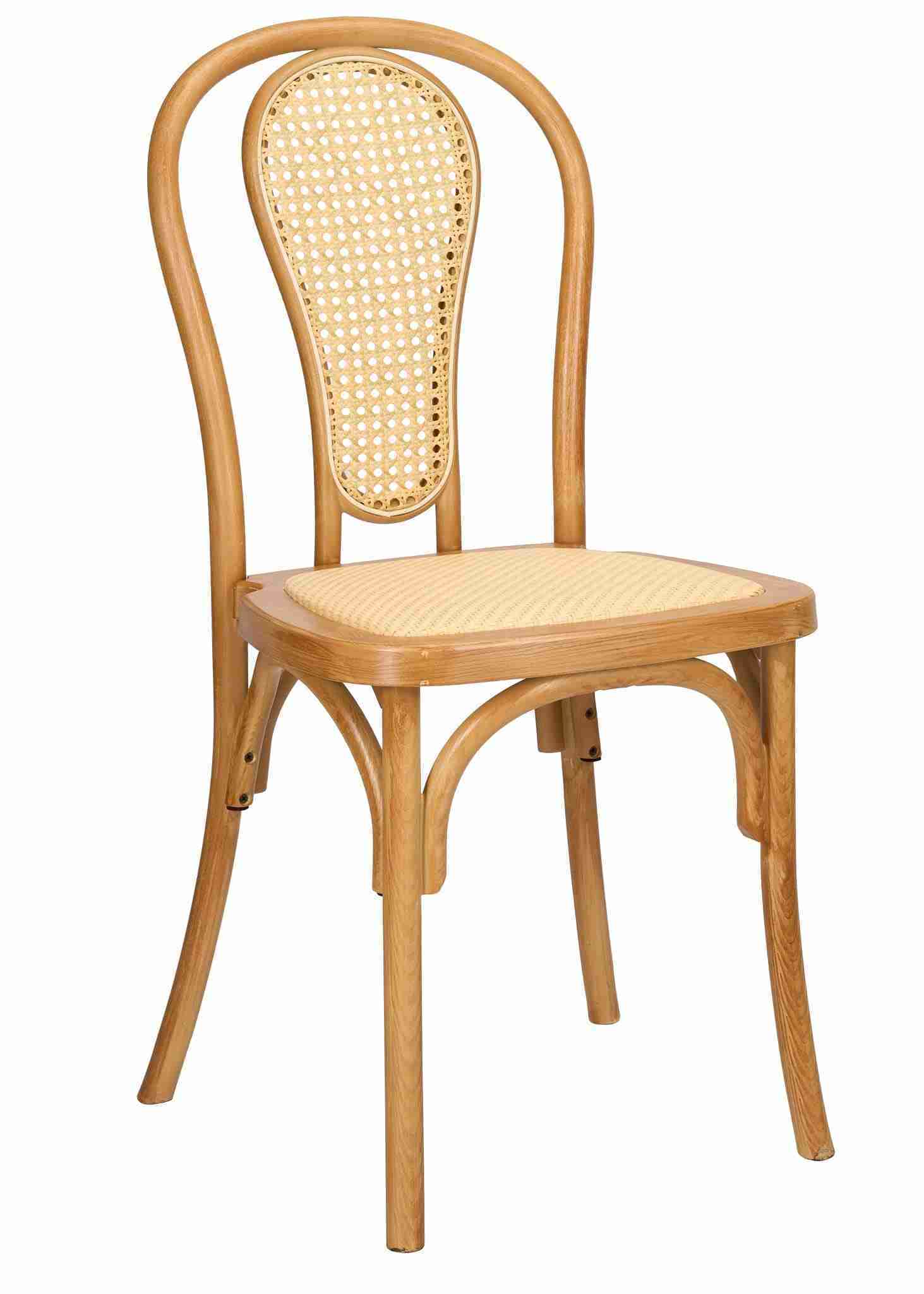 Bentwood Resin Natural Rattan Standard Square Seat with Rattan Back | Rental