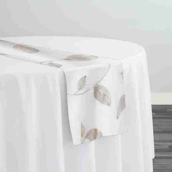 Birch Leaf Table Runner in Taupe | Rental