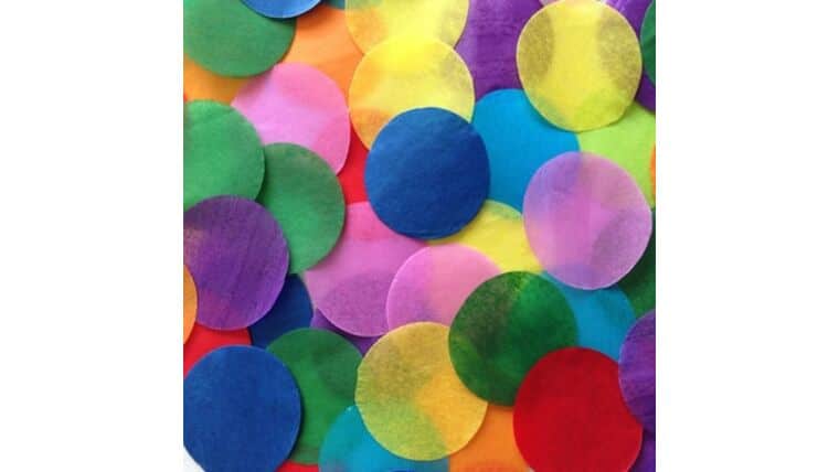 1″ Multicolor Tissue Circles Purchase (1lb) | Rental 1″ Multicolor Tissue Circles Purchase (1lb) | Rental