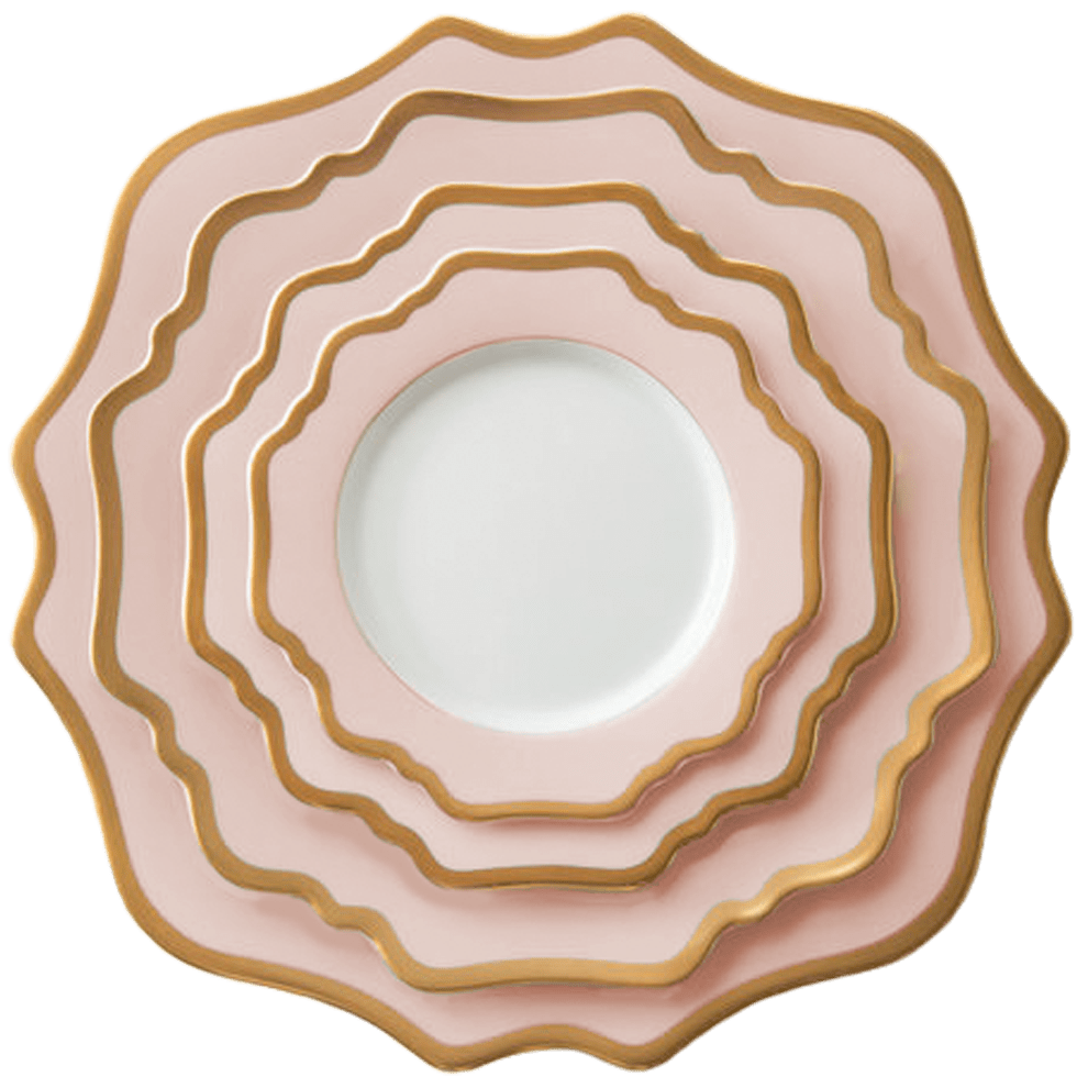 Casablanca Porcelain Collection in Blush Pink/Gold | Rental