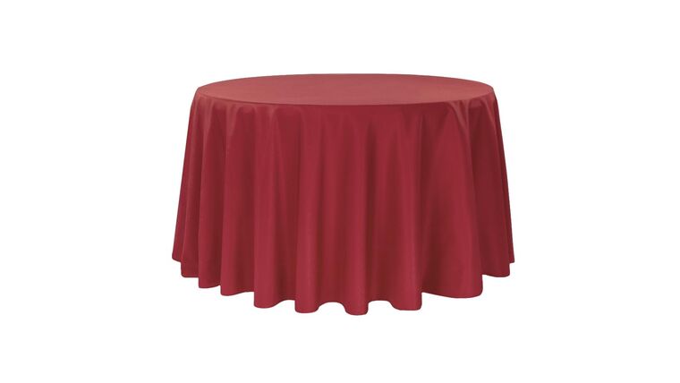 Polyester 120" Round Tablecloth - Apple Red | Rental