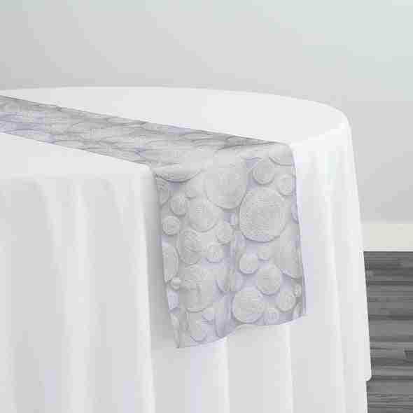 Coin Table Runner in White | Rental