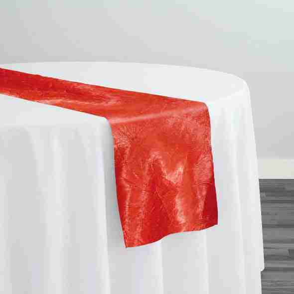 Crush Satin (Bichon) Table Runner in Tangerine | Rental