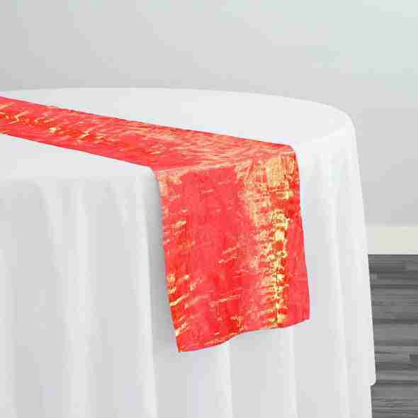 Crush Shimmer (Galaxy) Table Runner in Tangerine | Rental