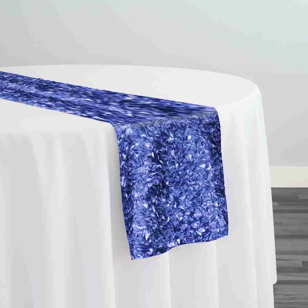 Curly Satin Table Runner in Navy | Rental