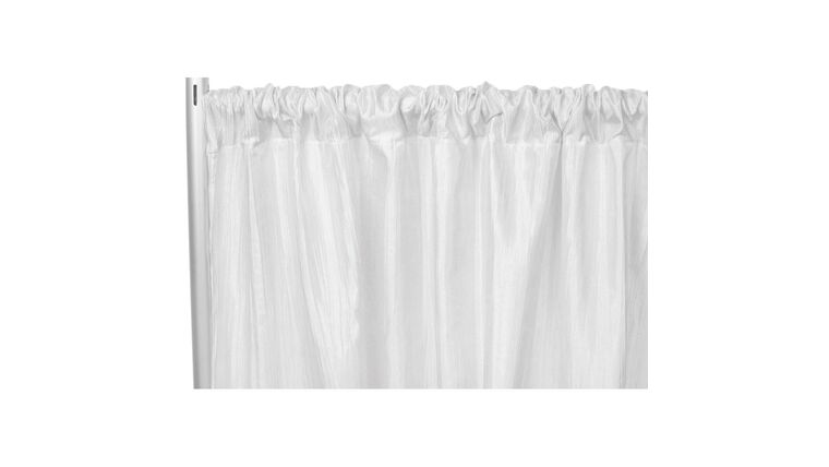 Accordion Crinkle Taffeta 10ft H x 54″ W Drape/Backdrop Panel – White | Rental