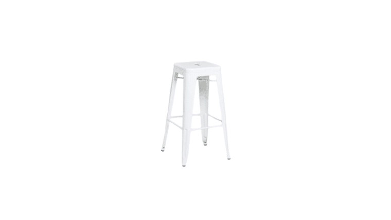 Metal Barstool | White 30” | Counter Height | Rental