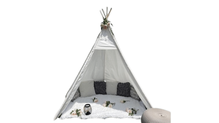 7′ Giant Teepee for Kids, Large Teepee Tent for Adult 5 Side with Carry Bag, Tipi for Indoor & Outdoor Use, Wedding, Party, Photo Prop, Beach Tent | Rental