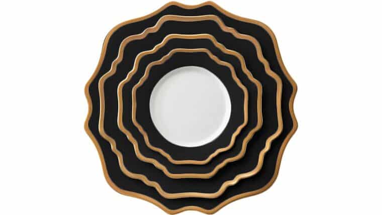 Casablanca Gold & Black Charger Plate | Rental
