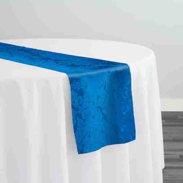 Damask Poly Table Runner in Turquoise 1140 | Rental