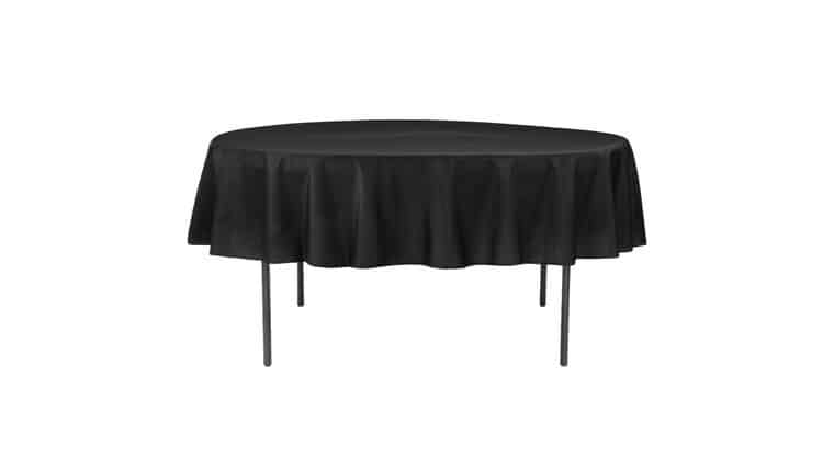 Polyester 90″ Round Tablecloth – Black | Rental