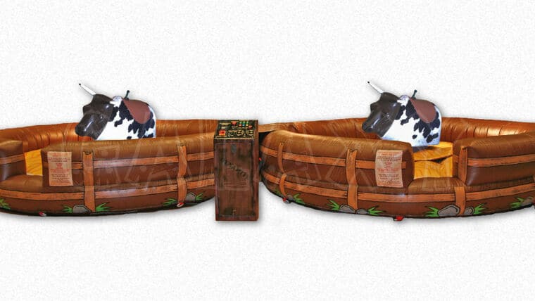Mechanical Rodeo Bull Double Ride Off! | Rental