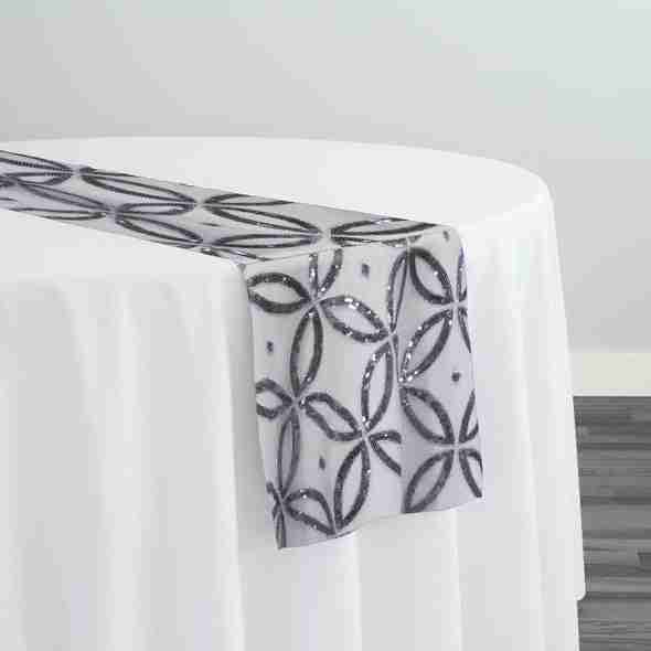 Delano Sequins Table Runner in Silver | Rental
