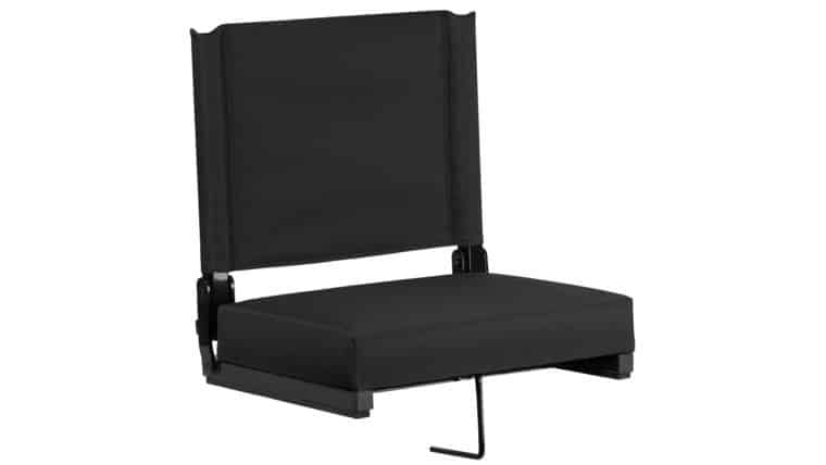 Bleacher Seat – Black Grandstand Comfort Seats by Flash with Ultra-Padded Seat in Black | Rental