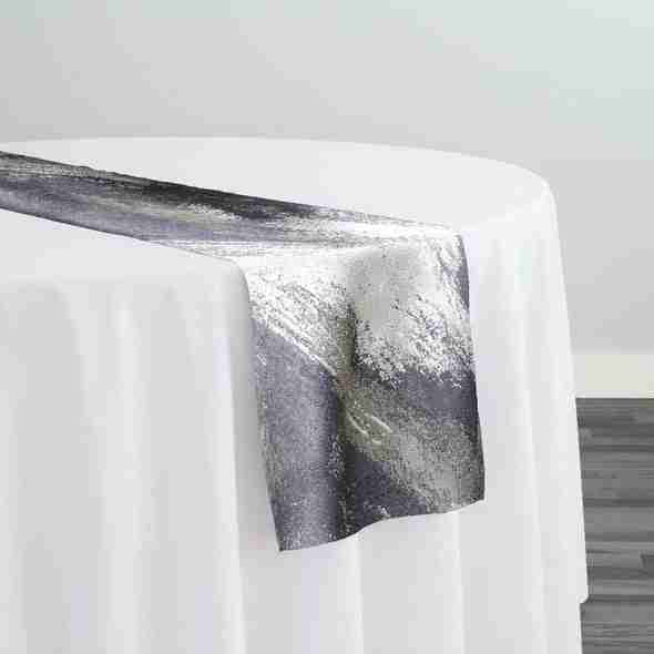 Element Jacquard Table Runner in Silver | Rental