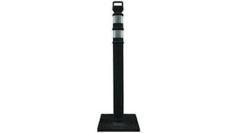 45″ Black Delineator Post w/o Base With Reflective Lines | Rental