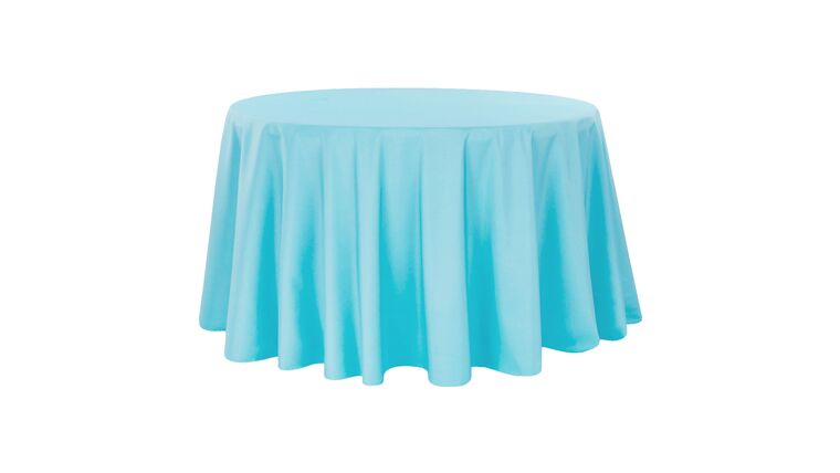 Polyester 108" Round Tablecloth - Aqua Blue | Rental