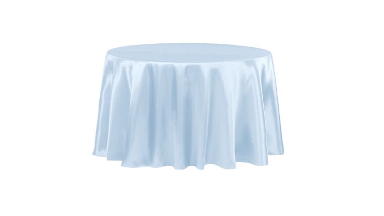 Satin 120″ Round Tablecloth – Baby Blue | Rental