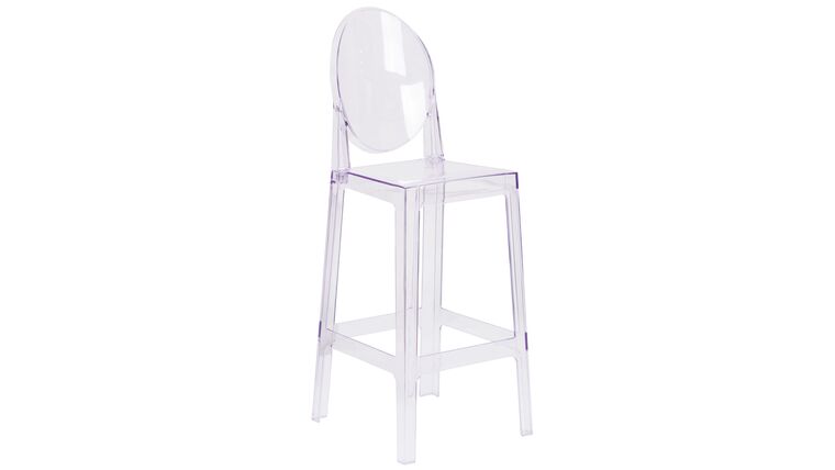 Clear Ghost Barstool With Oval Back | Rental