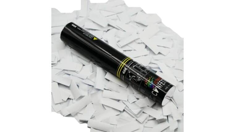 11″ White Tissue Confetti Single Use Cannon | Purchase | Rental 11″ White Tissue Confetti Single Use Cannon | Purchase | Rental