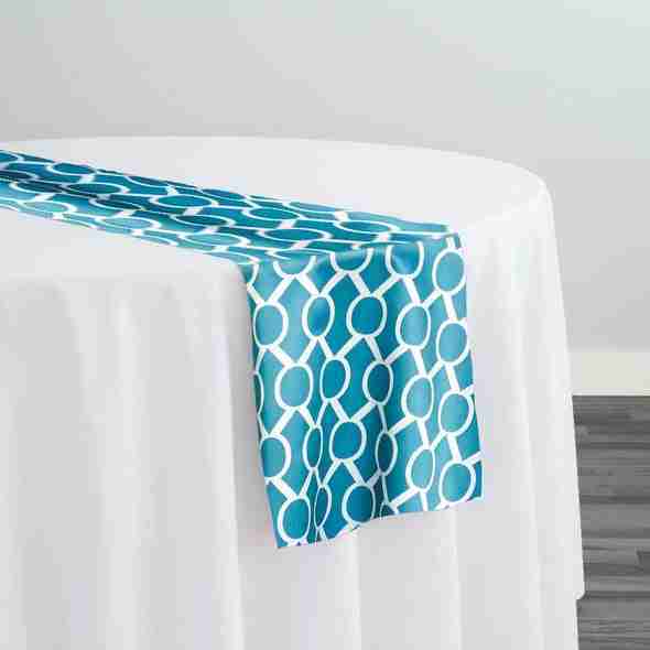 Halo Print (Lamour) Table Runner in Jade | Rental