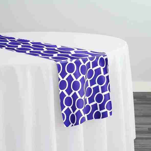 Halo Print (Lamour) Table Runner in Purple | Rental