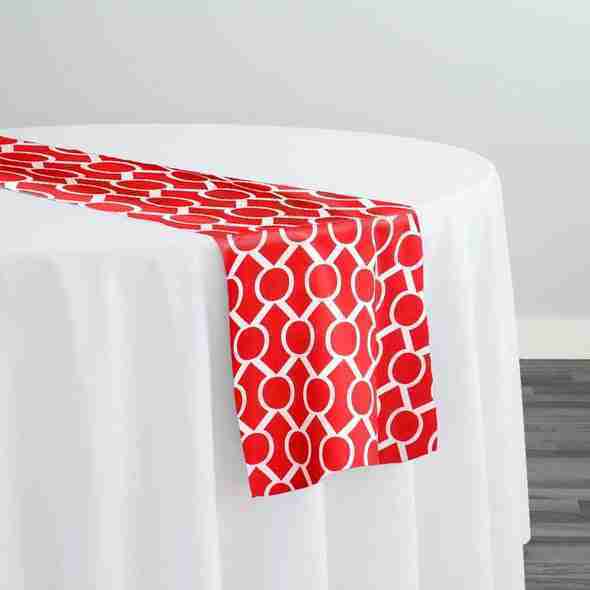 Halo Print (Lamour) Table Runner in Red | Rental