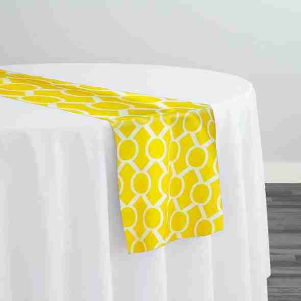 Halo Print (Lamour) Table Runner in Yellow | Rental
