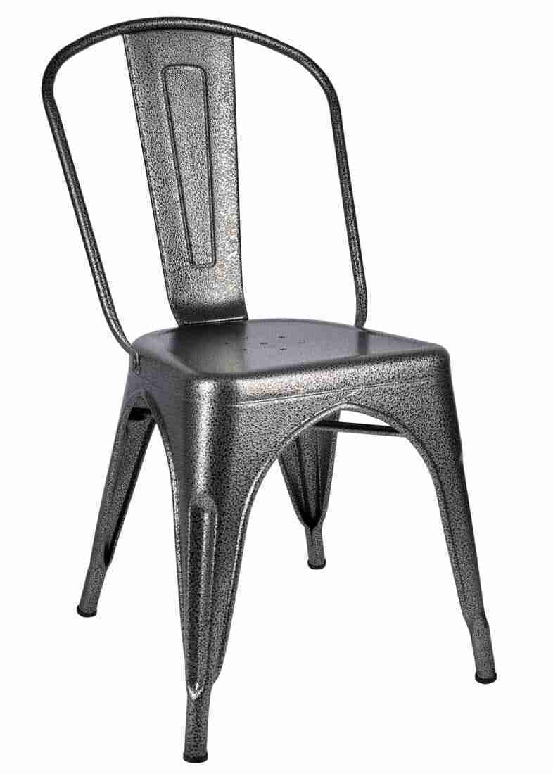 Hammered Gray Tolix Style Metal Chair | Rental