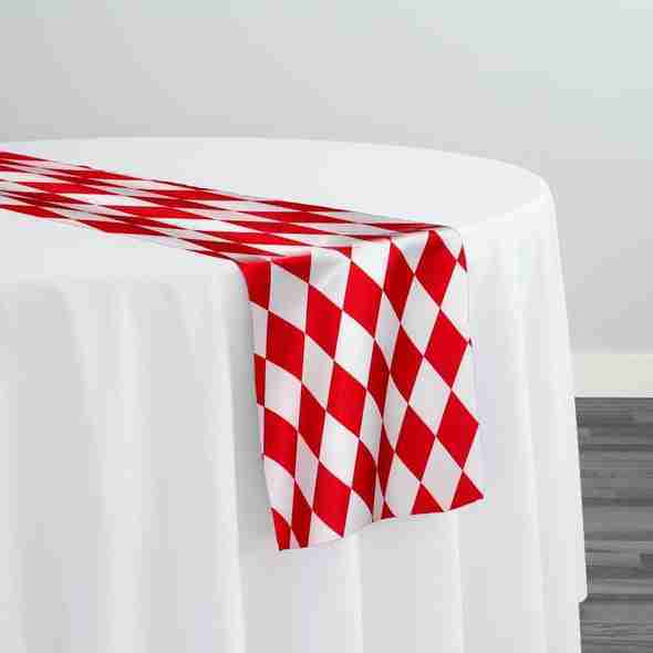 Harlequin Print (Lamour) Table Runner in Red | Rental