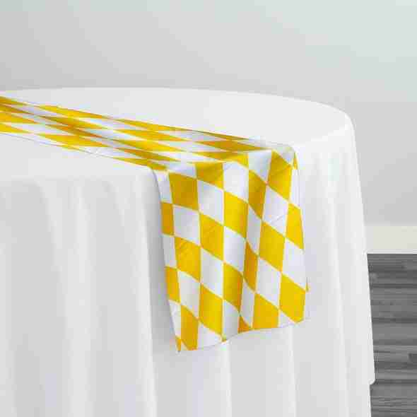 Harlequin Print (Lamour) Table Runner in Yellow | Rental