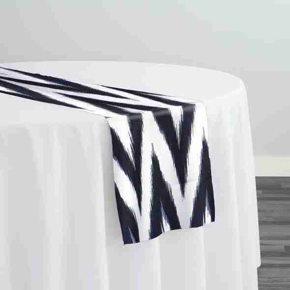 Horizon (Poly Print) Table Runner in Black | Rental