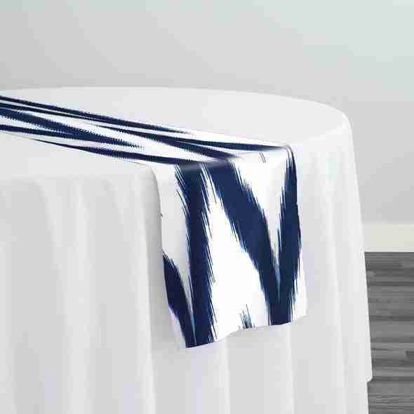 Horizon (Poly Print) Table Runner in Navy | Rental