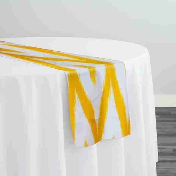 Horizon (Poly Print) Table Runner in Yellow | Rental
