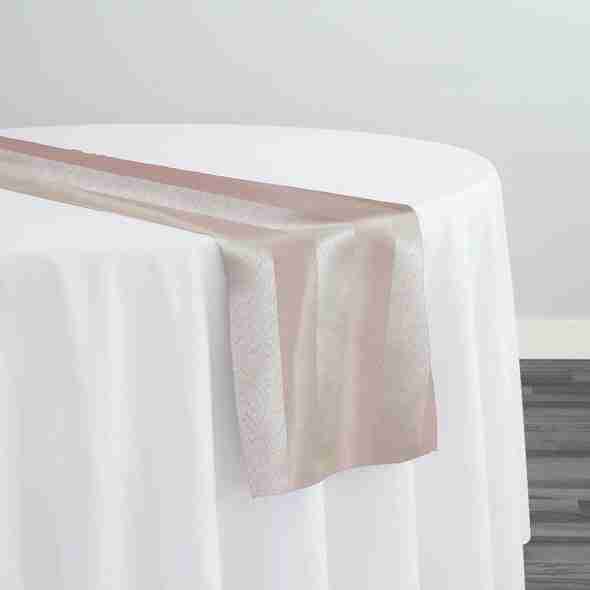 Imperial Stripe Table Runner in Champagne | Rental