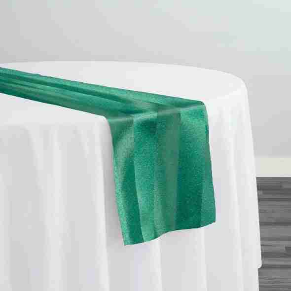 Imperial Stripe Table Runner in Hunter Green | Rental