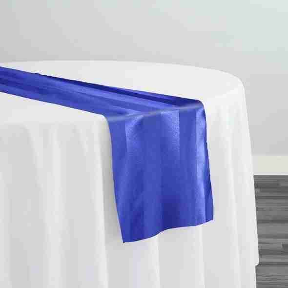 Imperial Stripe Table Runner in Royal | Rental