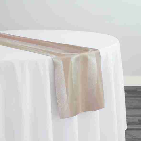 Imperial Stripe Table Runner in Taupe | Rental