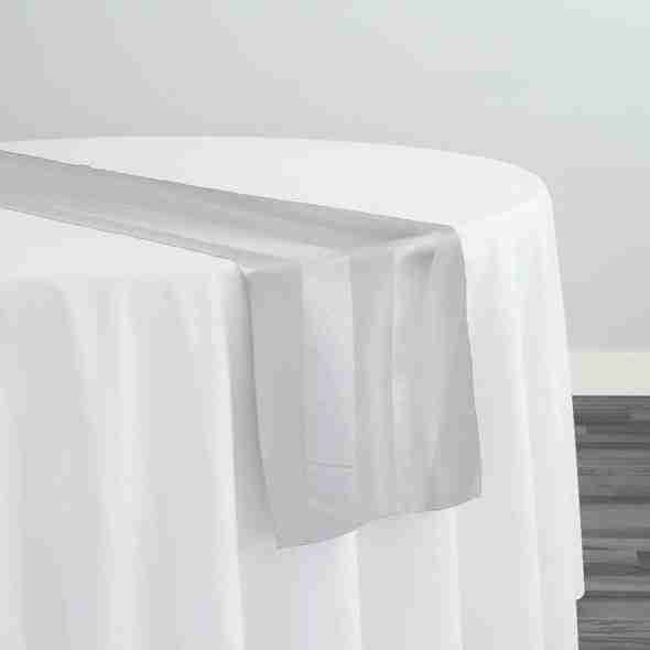 Imperial Stripe Table Runner in White | Rental